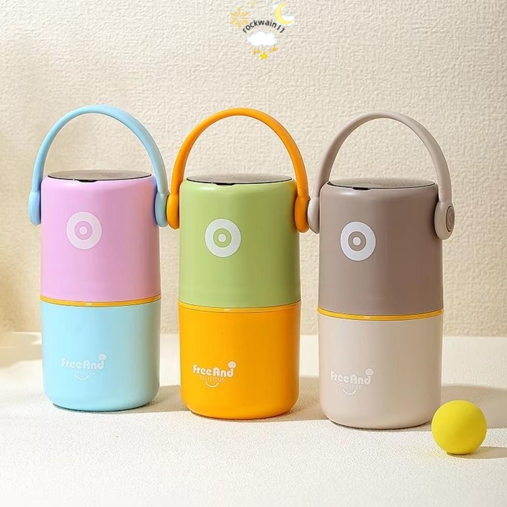 ROCKWAIN11 กล่องอาหารกลางวันความร้อน, กล่องฉนวนป้องกันการรั่วสแตนเลส, Creative 580ml/820ml ปิดผนึกสองชั้นภาชนะซุปอาหารสําหรับสํานักงานและโรงเรียน