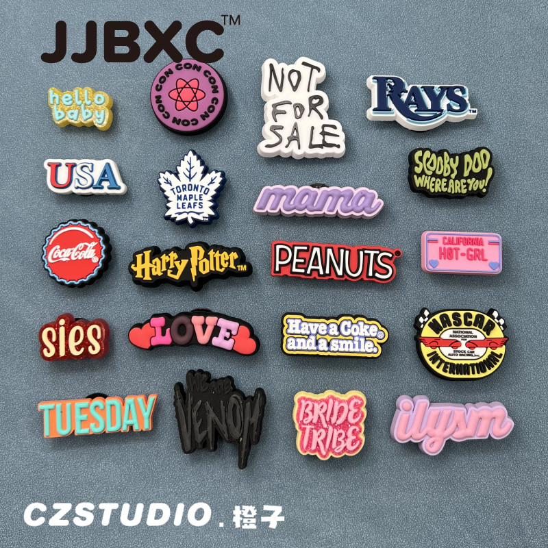 JJBXC ตัวติดรองเท้า charm หัวเข็มขัดตัวอักษรโลหะ A-Z สำหรับตกแต่งรองเท้าแฟชั่น อุปกรณ์ตกแต่งรองเท้า