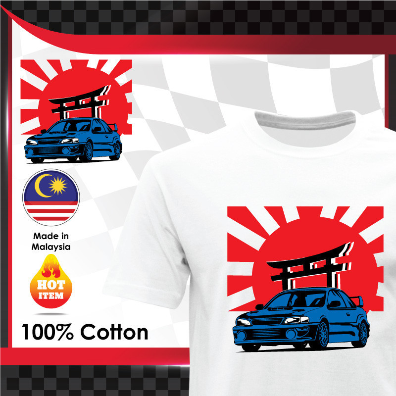 2025 Mp X Subaru Impreza Wrx Sti Ej257 Ej207 Jdm Motorsports เสื้อยืดคอกลม 100% Baju Lelaki D-11