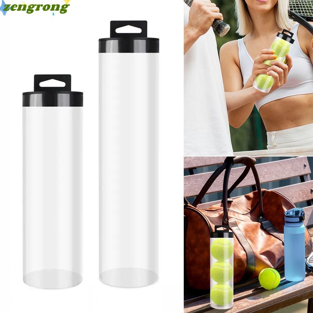 ZENGRONG กล่องเก็บลูกชิ้น,พร้อมฝาปิดผู้ถือลูกทรงกระบอก, Pickleball Container Organizer แบดมินตันเบสบอลเทนนิส