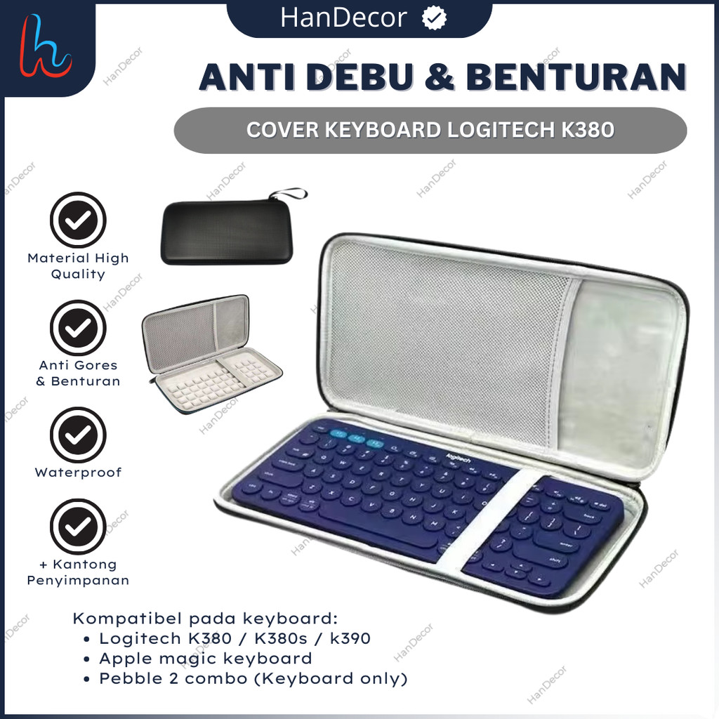 Logitech K380 K380s K390 Keyboard Cover Case Eva Casing Cover Pouch Carrying Bag