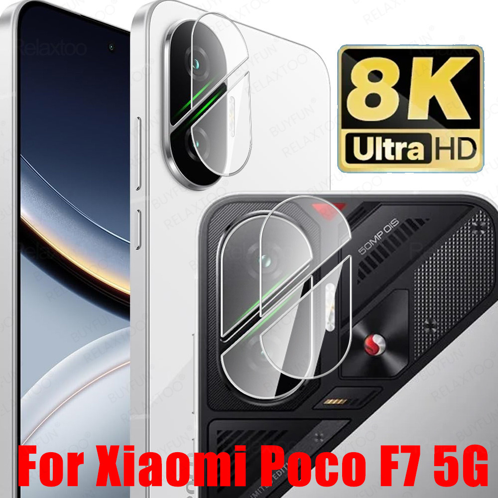 สําหรับ Xiaomi POCO F7 2 ชิ้น 3D กล้องเลนส์ฝาครอบ POCOF7 Poco F 7 f7 5G Global 2025 กลับเลนส์ฟิล์มแก