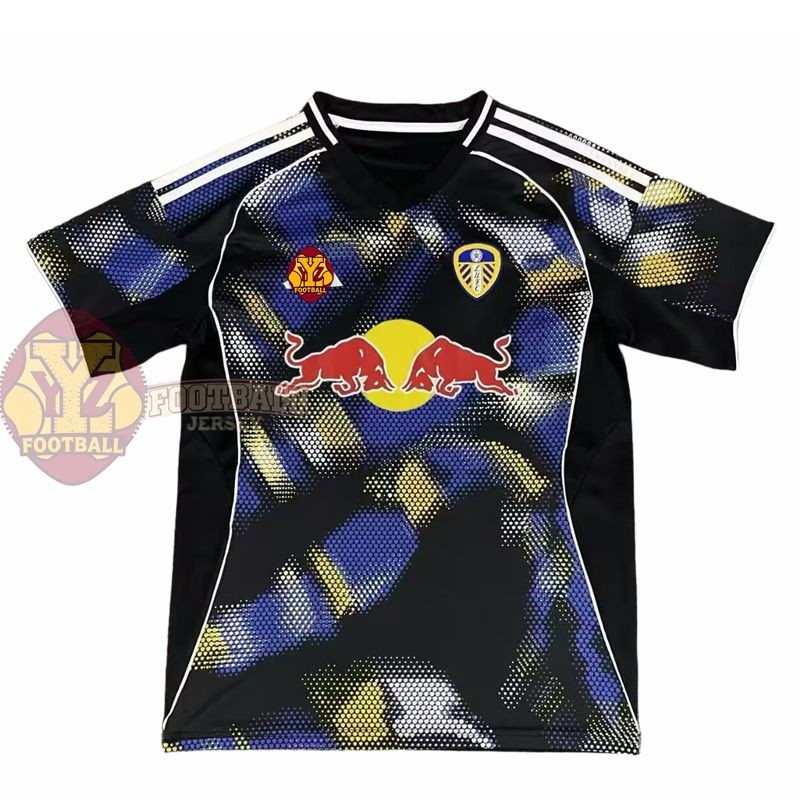 เสื้อฟุตบอล Leeds United ปี 2025/26 สำหรับแฟนคลับ เซ็ตรอบคัดเลือก แขนสั้น มีชื่อและหมายเลขให้กำหนดเอ