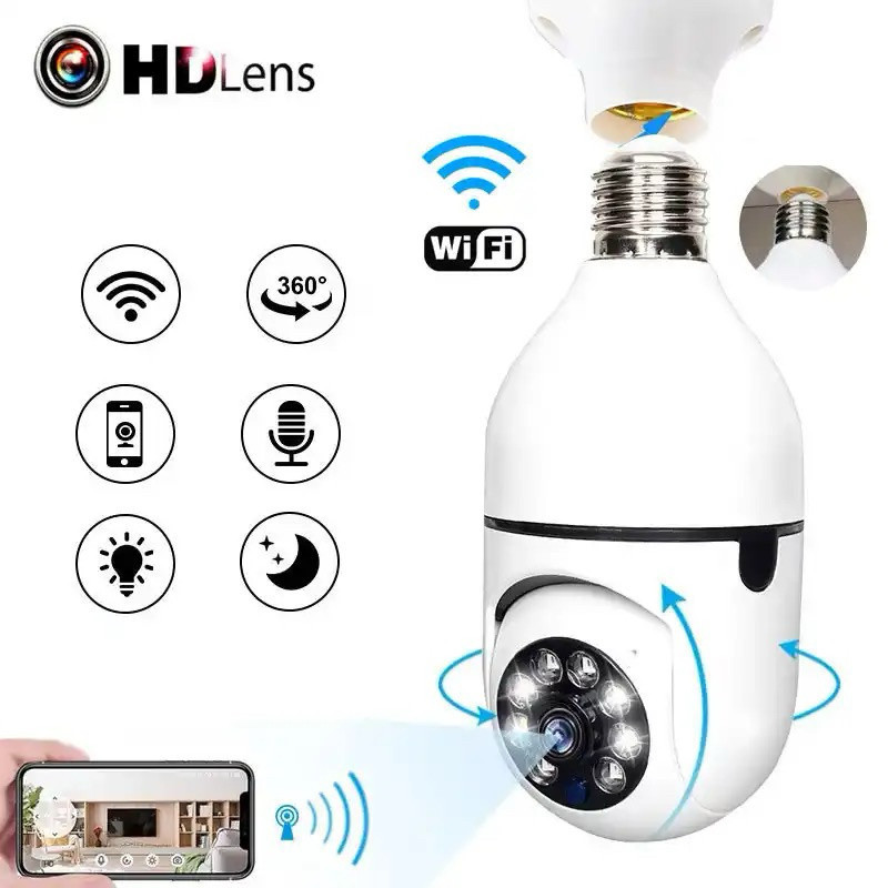 IP CCTV Wifi Camera V380 IP Camera Bulb Lamp 360 องศาพาโนรามา