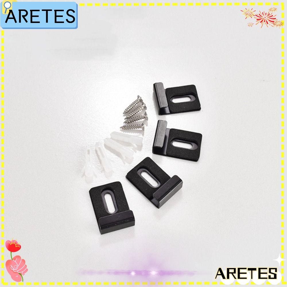 AREES คลิปหนีบกระจกโลหะ 4/8 ชิ้น, คลิปหนีบกระจกเหล็กสี่เหลี่ยม, ส่วนประกอบเฟอร์นิเจอร์ที่ทนทานติดผนังกระจกไร้กรอบ