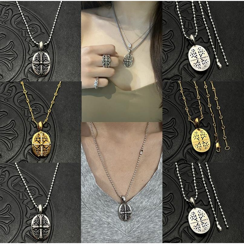 CH♥  สร้อยคอมีลวดลาย Retro Hollow กุญแจเสริมดวง เครื่องประดับเงิน 925 และทอง รหัส 0755