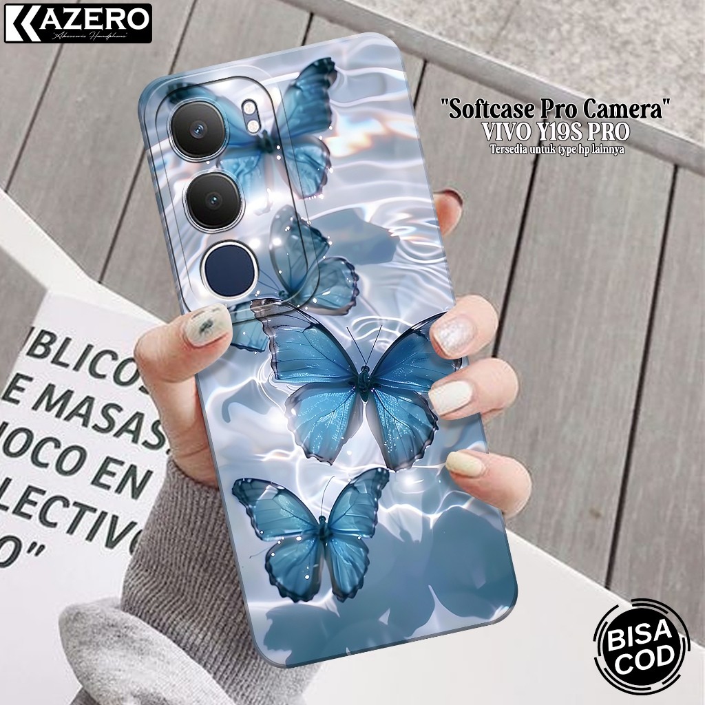 KAZEERO - เคสโทรศัพท์ VIVO Y19S PRO - เคสแฟชั่นผีเสื้อ - กล้อง Pro - VIVO Y19S PRO Softcase - เคส VI