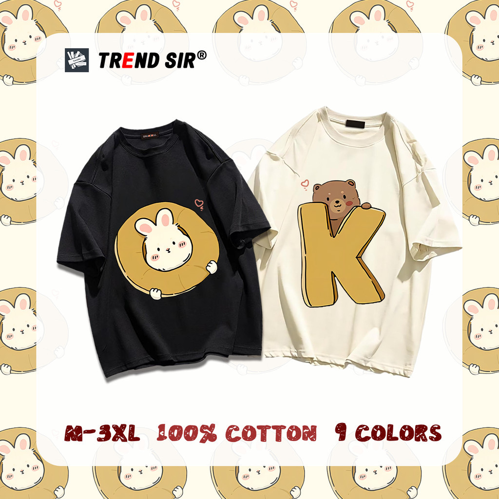 TrendSir💞แปลเป็นภาษาไทย💞เสื้อยืด เสื้อยืดแขนสั้น ลายพิมพ์ตัวอักษร OK ไม่ยับ ไม่ย้วย🥰100% Cotton 9สี 