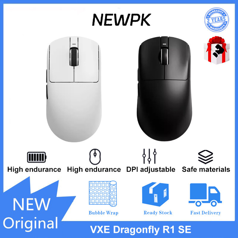 Vxe dragonfly R1 SE เกมเมาส์สามโหมดไร้สาย PAW3395 น้ําหนักเบา