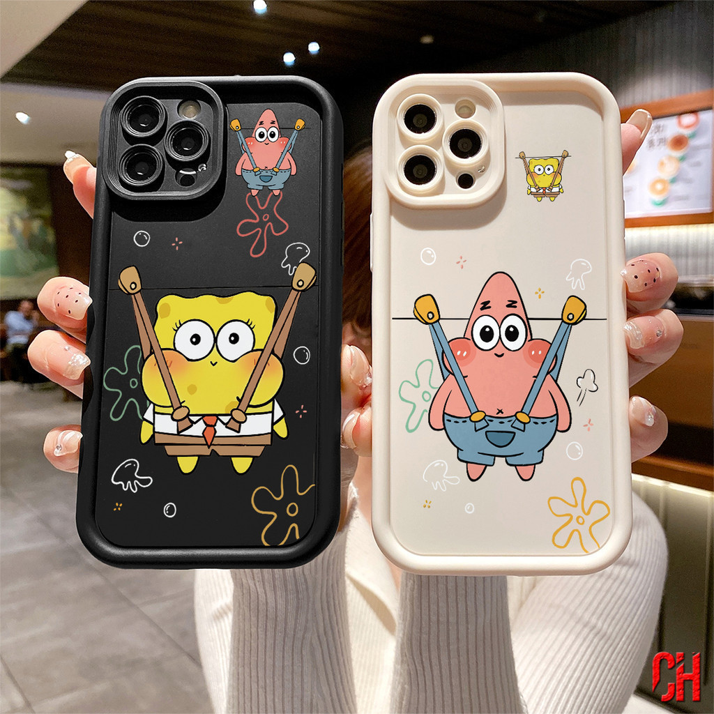 Creative Spongebob Patrick Couples Case OPPO Reno 6z 8z 7z 8T 5Z 5 4 6 8 7 4G 5G A5S A16 A12 A3S A17