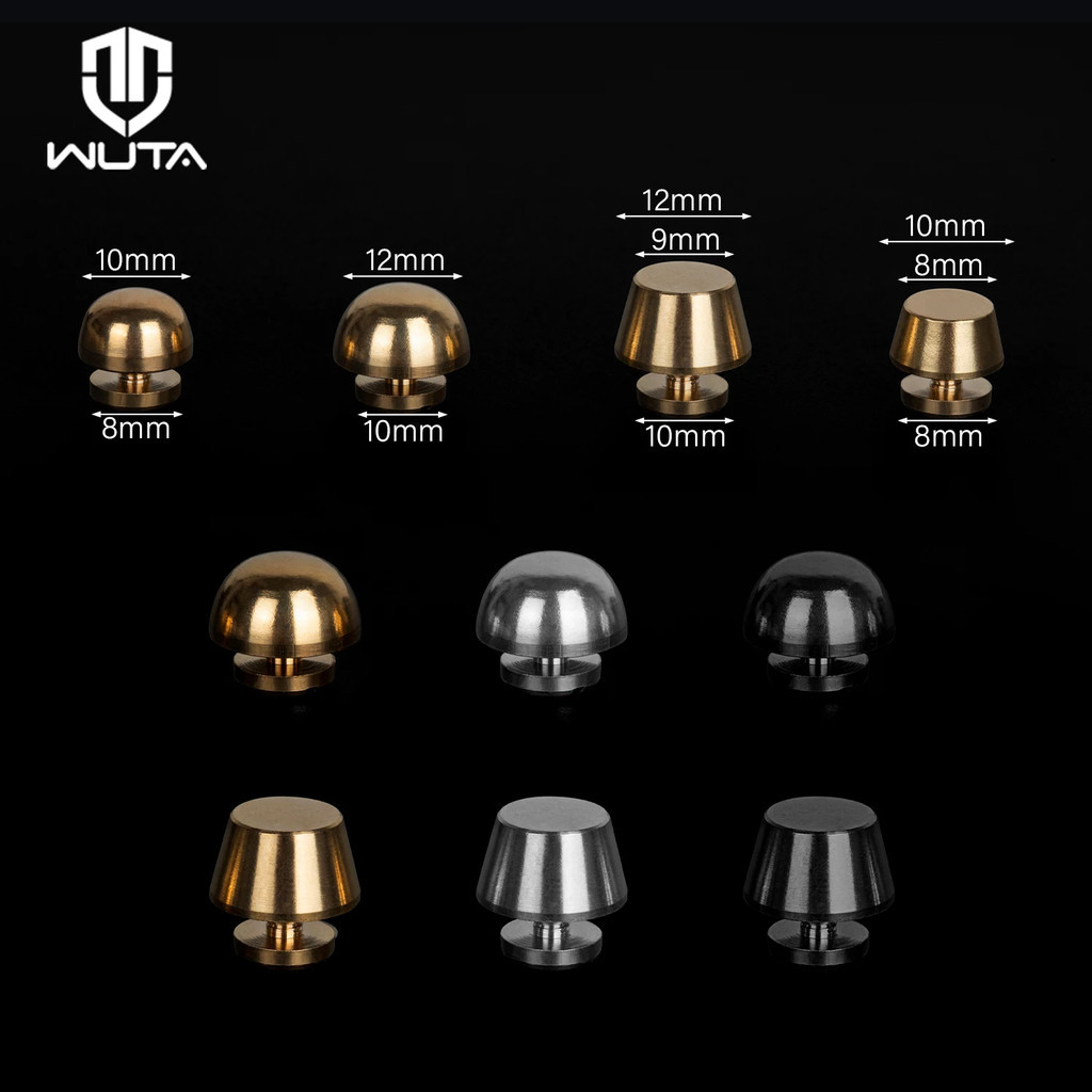 Wuta 2 ชิ้นทองเหลืองหนัง Rivets Spike Studs กระเป๋าถือด้านล่างปกป้องฟุตเล็บ Bucke