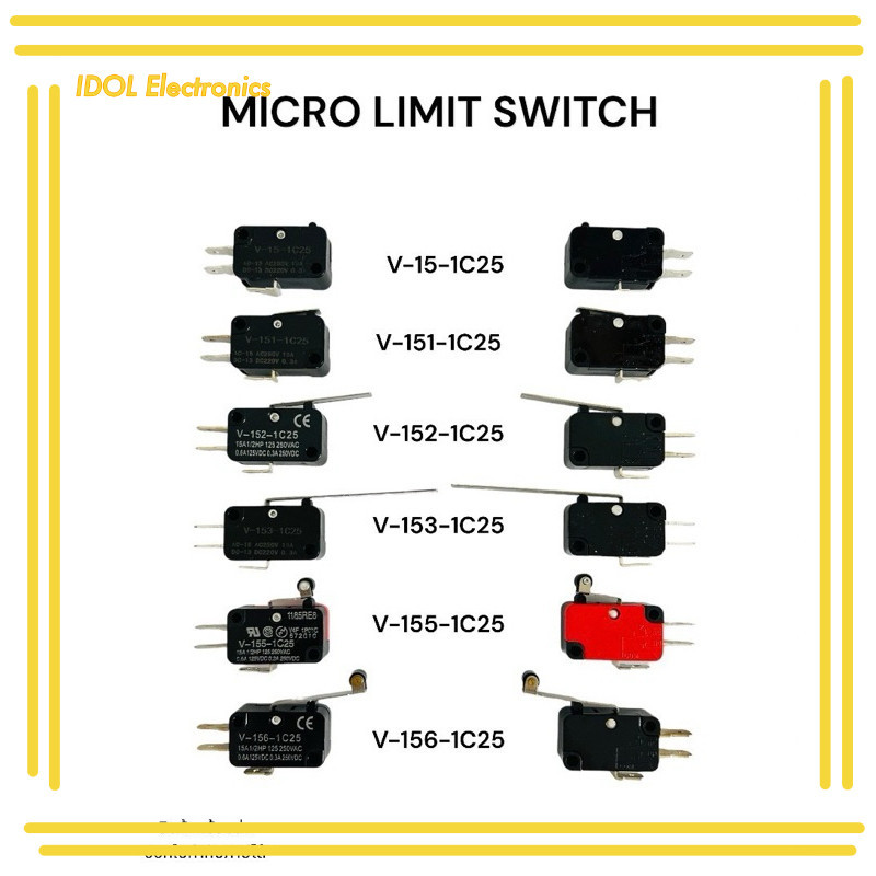 ราคาถูก! แพ็ค2ชิ้น Micro สวิช์  V-15-1C25 V-151-1C25 V-152-1C25 V-153-1C25 V-155-1C25 V-156-1C25 ไมโ