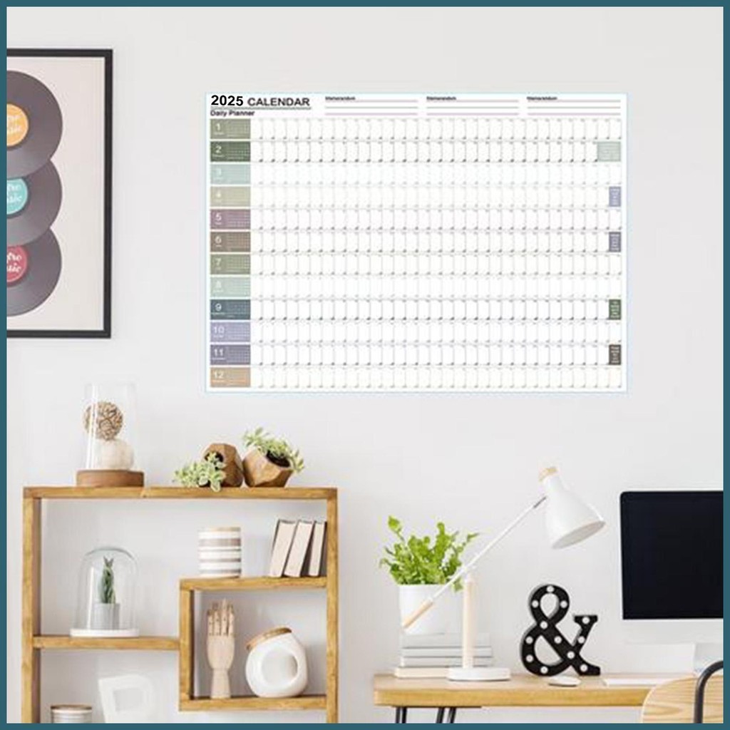 2025 Wall Calendar Wall & โปสเตอร์ปฏิทิน 12 เดือน Planner พร้อม To-Do List and Notes Desktop Daily Organizer สําหรับ novth