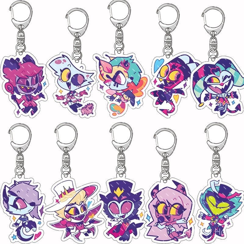 ที่กําหนดเองHelluva Boss Anime Rounding Acrylic KEYCHAIN Blitz บัคโซ Moxie Millie Loona Stolas พวงกุญแจส่งของขวัญให้เพื่อนร่วมชั้นและเพื่อน