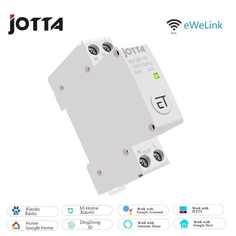 ⁑Jotta WiFi Circuit Breaker Remote Control by eWeLink Voice Control With Google Home  RDCBC 1P