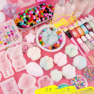 สกุชชี่หนึบ ชุดทําสกุชชี่ สกุชชี่เหนียว ​​ ของเล่นบีบ ชุดสกุชชี่ taba diy ของเล่นกวน กรงเล็บแมว