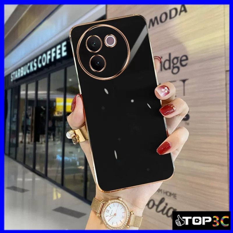 เคส Vivo V30E 5G / V29 5G/V29E/V27/V27E/V25/V25E/V23 5G/V23E เคสโทรศัพท์สีทึบที่เรียบง่ายและมีสไตล์ ZB