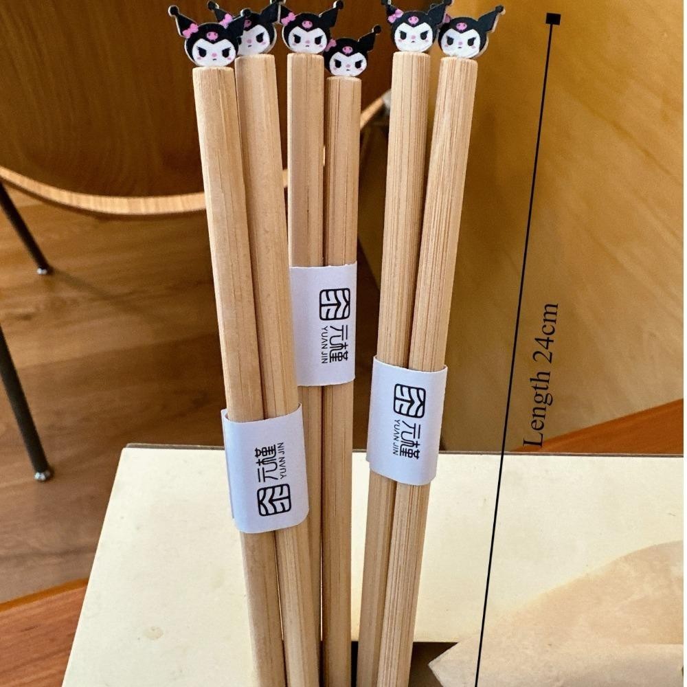 Breeze ตะเกียบยาว, ตะเกียบก๋วยเตี๋ยวไม้ Sanrio, การ์ตูน Purin Hello Kitty Tableware หม้อร้อนกันลื่นใช้ตะเกียบเครื่องมือทําอาหาร