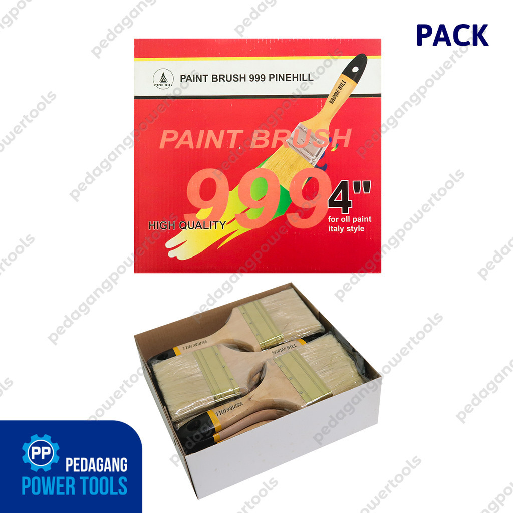 PINEHILL 1 โหล 12 ชิ้น PH-999 4" แปรงทาสีผนัง ด้ามไม้ แปรงทาสี Koas Kwas