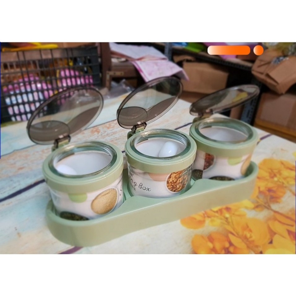 Pinai Premium 3C Spice Set, โถเครื่องเทศฝาพับ, Mta-Mart2 Premium Glass Spice Jar