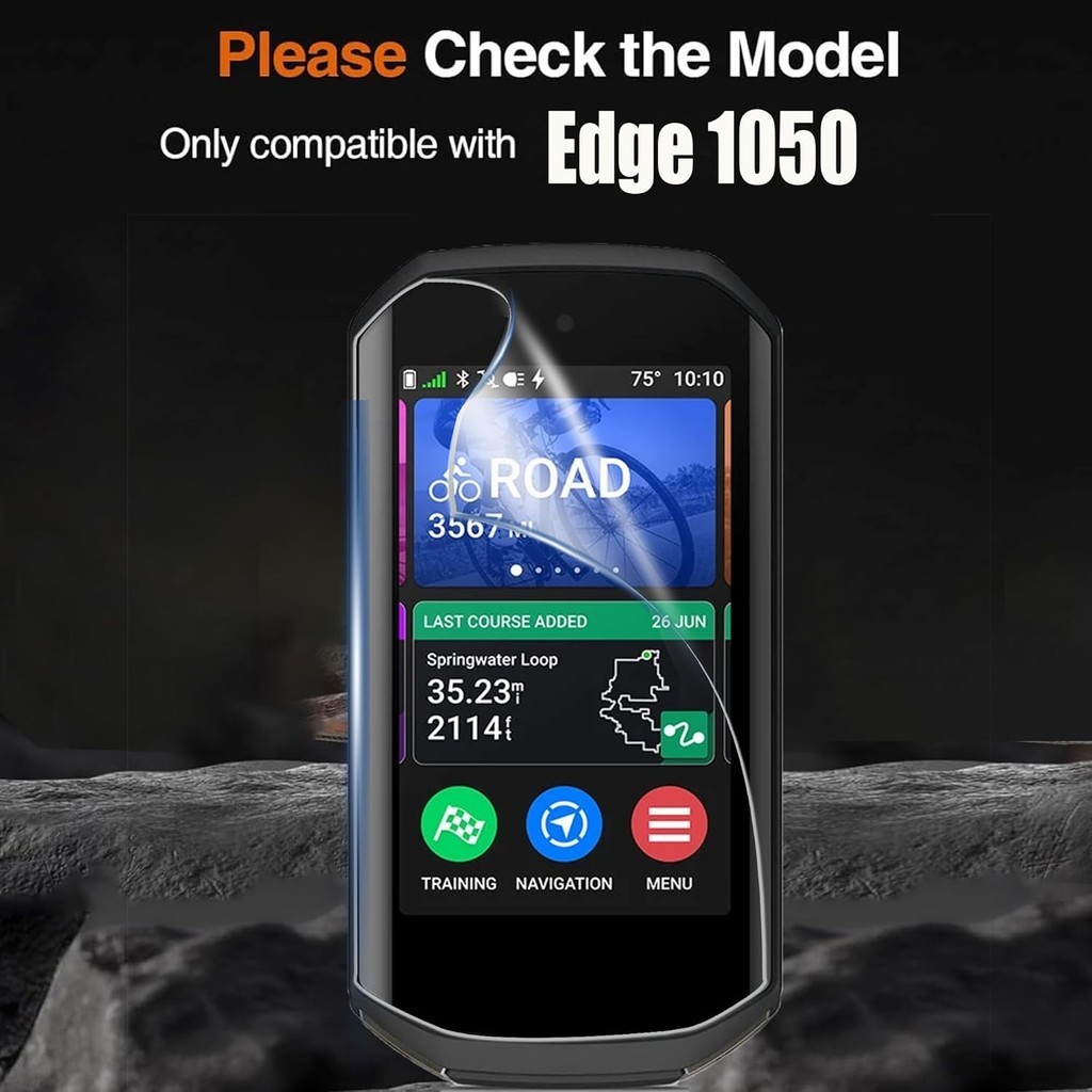 Ultra Clear Slim Screen Protector สําหรับ Garmin Edge 1050 Solar Bike GPS Speedometer Soft TPU Repairable Hydrogel Film - ไม่ใช่แก้ว