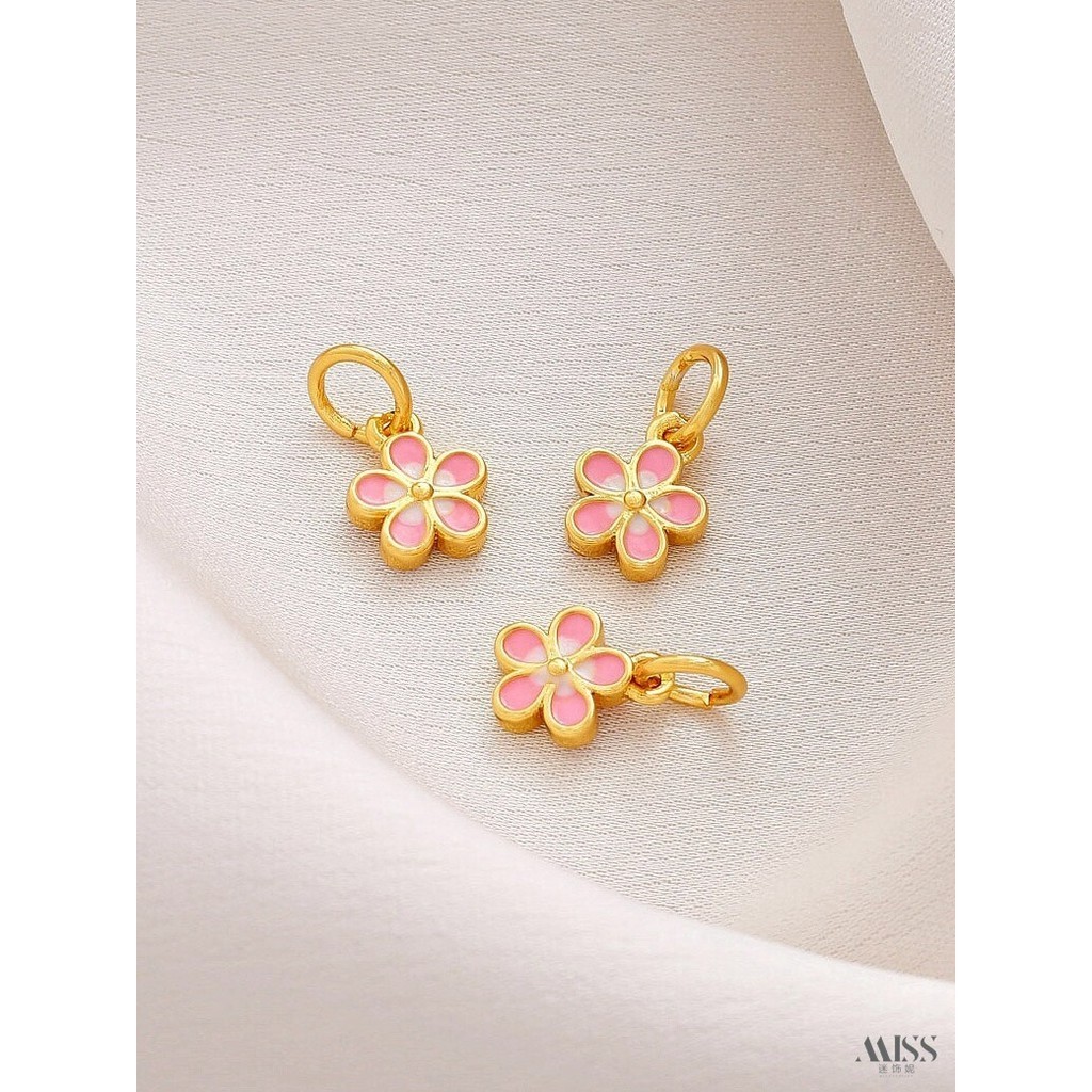 จี้ Strong การเก็บรักษาสี 18K Burnt Blue Cloisonne สตรอเบอร์รี่ผีเสื้อ Lotus ดอกไม้เด็กช้างจี้ diy สร้อยข้อมือสร้อยคอจี้อุปกรณ์เสริม