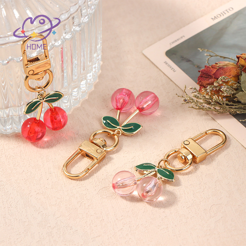 [mayhome] Charm DIY เครื่องประดับของขวัญน่ารักเชอร์รี่พวงกุญแจผลไม้จําลองพวงกุญแจจี้สําหรับผู้หญิงสาวกระเป๋าถือตกแต่ง {TH}