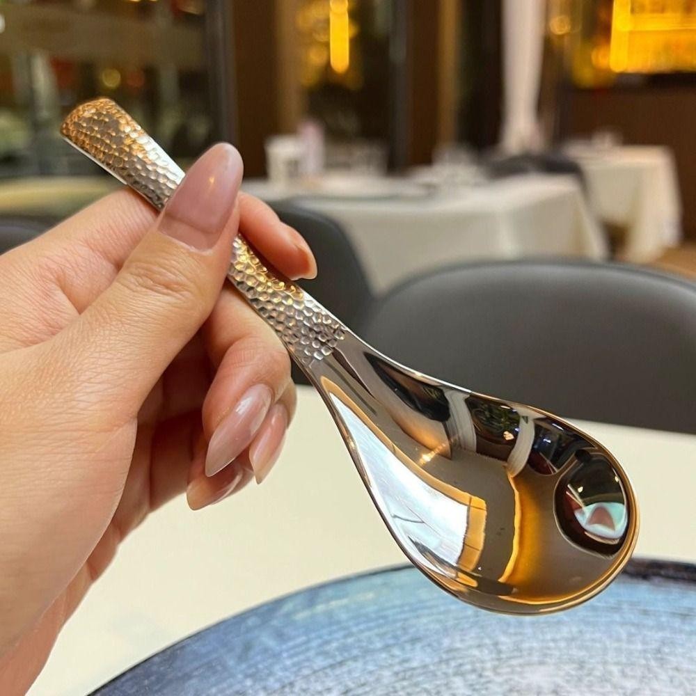 ช้อนซุป จูโอนี่, ช้อนลึกขัดกระจกสแตนเลส, เครื่องใช้บนโต๊ะอาหารในครัวในบ้านที่สร้างสรรค์ - รูปที่ 3