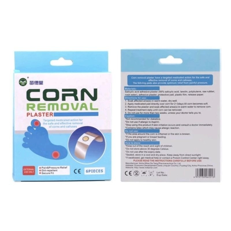 แปะตาปลา Corn Remover Patch แผ่นแปะ หูด ตาปลา   6 ชิ้น/กล่อง