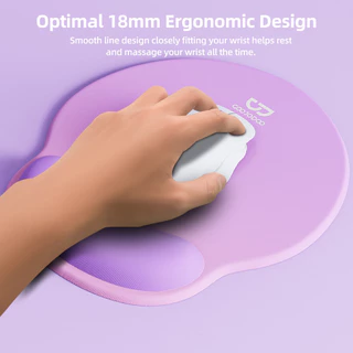 GOOJODOQ Ergonomic Mouse Pad with 14mm Wrist Rest & Anti-Slip Base Comfortable Durable & Easy to Clean