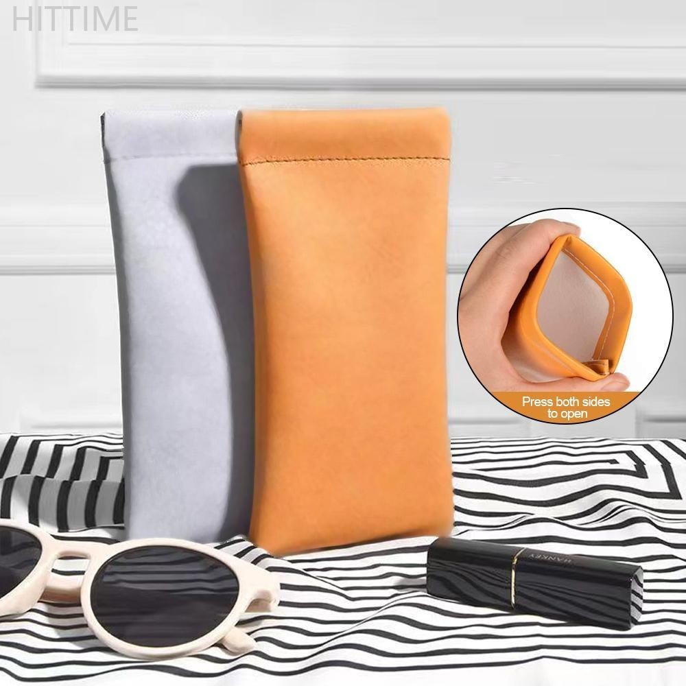 Hittime แบบพกพาแว่นตากระเป๋ากระเป๋าหนังนุ่มกระเป๋ากันน้ําลิปสติกสายหูฟังกระเป๋าเก็บ PU Glossy M1T7