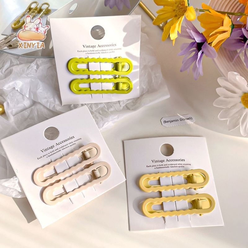 Wongingingr-candy Colored Hair Clip 2 ชิ้นชุดเดิมกว้างขอบ Bangs Clip Wavy Duckbill ClipsXINYIA.TH - รูปที่ 5