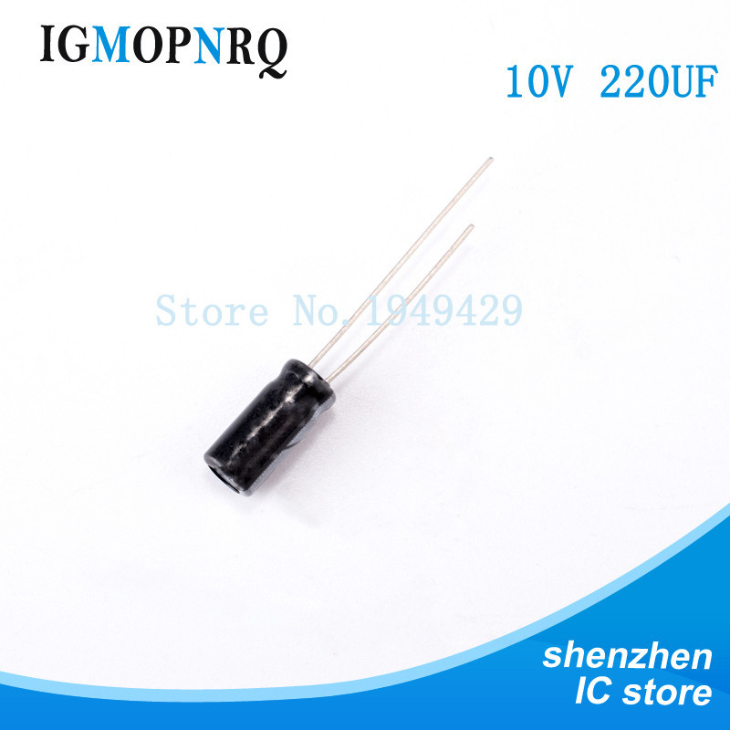 20 ชิ้น/ล็อต 220uf 10v อลูมิเนียม Electrolytic capacitor 10 V 220uf 6*7 Electrolytic capacitor