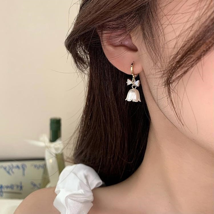 Lily of the Valley ต่างหูหญิงฤดูร้อน Niche Design อารมณ์เกาหลีอารมณ์ Influencer ต่างหูต่างหู