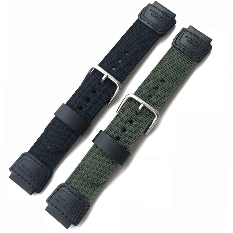 คลังสินค้าพร้อม 18 มม.ผ้าใบสายนาฬิกาไนลอนสําหรับ Casio สําหรับนาฬิกาควอทซ์สายนาฬิกาดิจิตอล G-SHOCK AE-1200WH SGW-300 400 AQ-S810W สร้อยข้อมือสไตล์ทหารผู้หญิงผู้ชายเข็มขัดข้อมือ