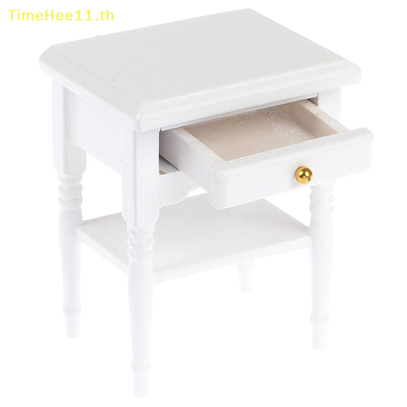 Timehee 1 ชิ้น 1:12 Dollhouse Miniature เฟอร์นิเจอร์ข้างเตียงตู้บ้านตุ๊กตาตกแต่งห้อง TH