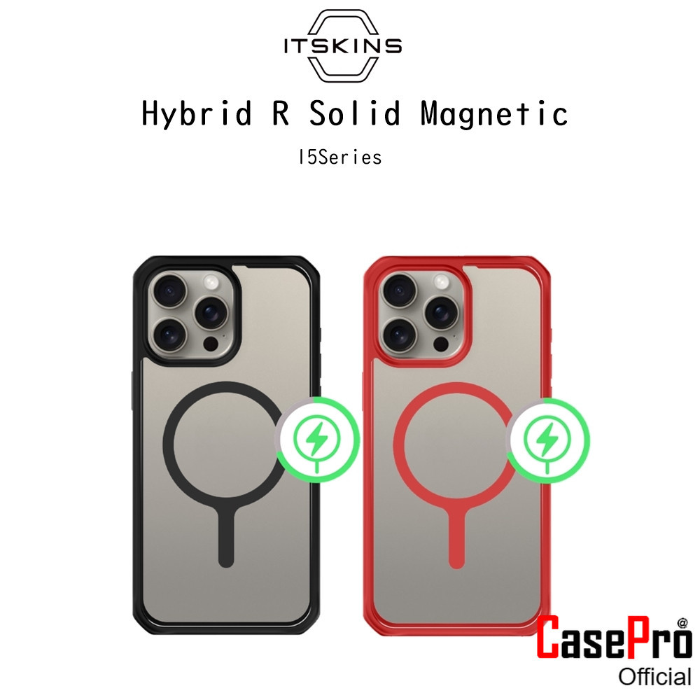 iTskins Hybrid R Solid Magnetic เคสกันกระแทกระดับ3เมตรเกรดพรีเมี่ยม เคสสำหรับ iPhone15/15Pro/15Proma