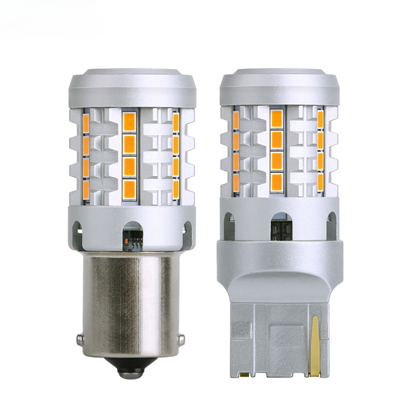 1 PC Canbus ข้อผิดพลาดฟรี Super Bright 1156 รถ LED Light High Power 3020 สีส้มโคมไฟสําหรับรถยนต์ Ba15s P21W 7440 T20 W21W LED 12V Amber