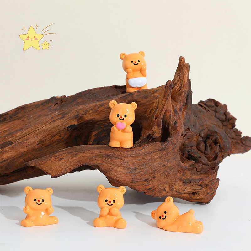 [JBTH] มินิน่ารักครีมหมีfigurines Miniature Craft Fairy Garden DIY ห้องนอนเด็กห้องนั่งเล่นเครื่องประดับรถตกแต่งโต๊ะบ้าน [JB]