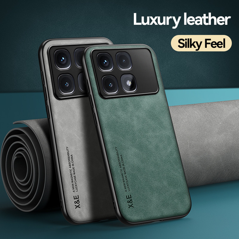 สําหรับ Redmi K70 Ultra Case ELVEV หนัง Silky Feel Cover พร้อม Attaction ภายใน