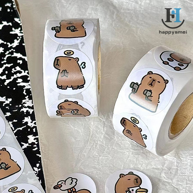 [GA] 500 ชิ้นการ์ตูน Capybara สติกเกอร์ Decals ตกแต่ง DIY โทรศัพท์โน้ตบุ๊คกระเป๋าเดินทางแล็ปท็อปตู้เย็นเด็กสติกเกอร์ TH