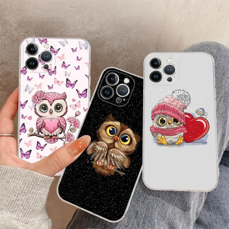 TK-1 การ์ตูนนกฮูกน่ารักเคสโทรศัพท์สําหรับiPhone 17,15 14 11 12 13 Mini Pro XS Max 6 7 8 Plus X XR SE 2020 Funda Shell kz0