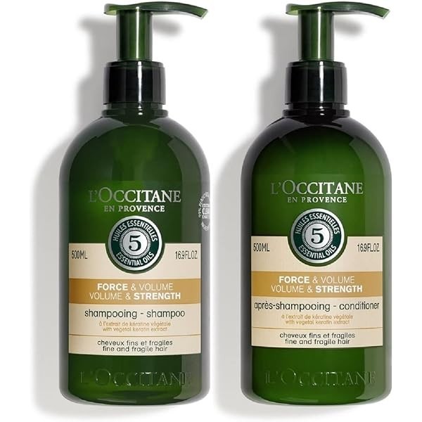 ไม่แท้คืนเงิน L'occitane Volume & Strength ขนาด 500 ml แชมพู-ครีมนวด สูตรปราศจากซิลิโคนช่วยเสริมความแข็งแรงให้กับผม