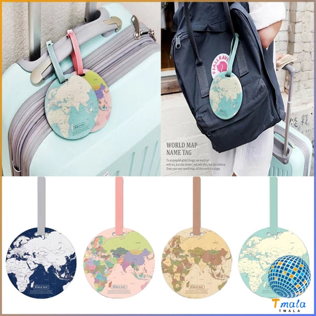 Tmala ป้ายชื่อกระเป๋า แท็กกระเป๋าเดินทาง บัตรสัมภาระ แบบกลม Luggage Tag