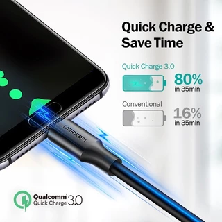 Ugreen สายชาร์จ USB-C 3A QC 3.0 S20/Note 20/S10/S9/S8, Xiaomi, รุ่น US287