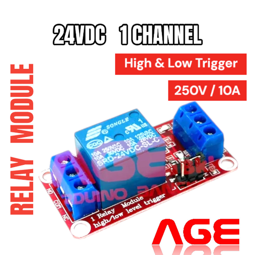 Relay Module 24V 1 Channel High and Low Trigger 250V 10A