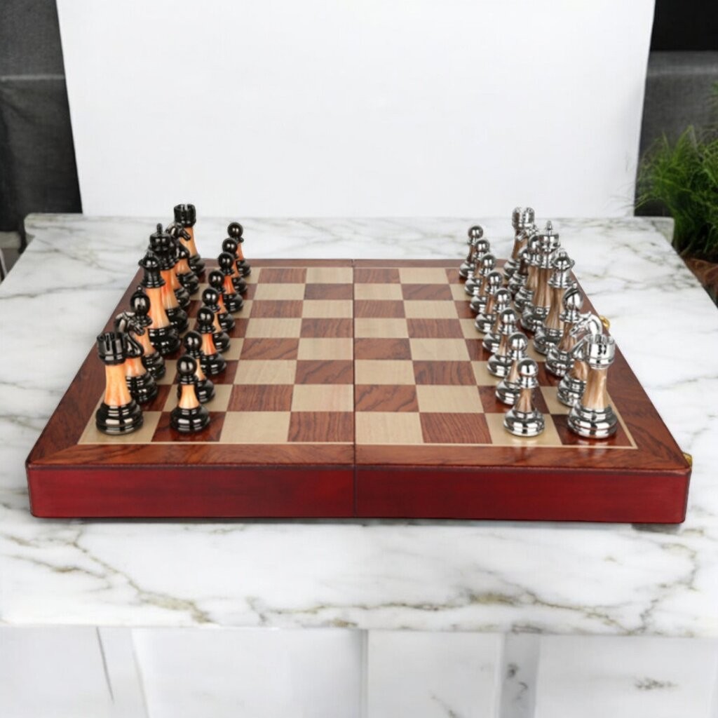 ชุดหมากรุกสากลไฮเอน(High End)ตัวอะคริลิคช่องขนาด 5x5 cm. ขนาดกระดาน45x45 cm.