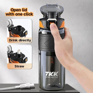 TKK ขวดน้ำ 1000ml พร้อมหลอดดูด ยกดื่ม 2in1 วัสดุ tritan bpa free ความจุใหญ่ พกพาง่าย คว่ำได้กันรั่ว
