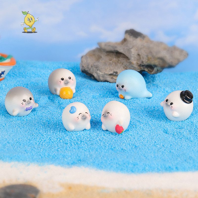 [mozh] 1pc Home Mini การ์ตูนซีลสัตว์ Micro ภูมิทัศน์เครื่องประดับพืชรถ DIY ตกแต่ง [TH]