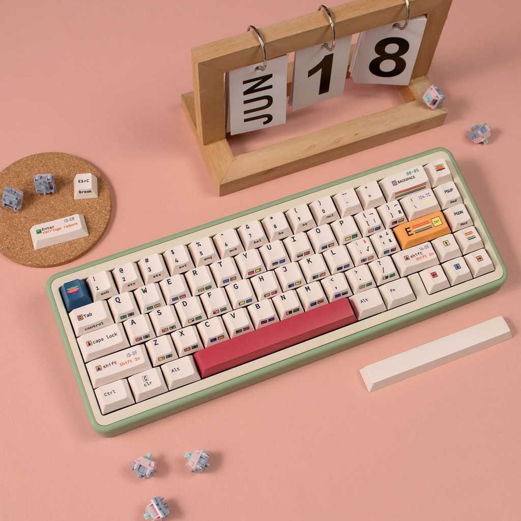 C64 เรซิ่น R2 Keycaps 147 คีย์ BOW สีสัน PBT โปรไฟล์เชอร์รี่ Keycaps สําหรับ MX สวิทช์คีย์บอร์ด Alic
